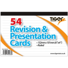 REVISION & PRESENTATION CARDS White 6x4 54's