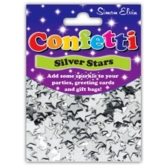 CONFETTI,Table Foil Stars Silver 11mm H/pk