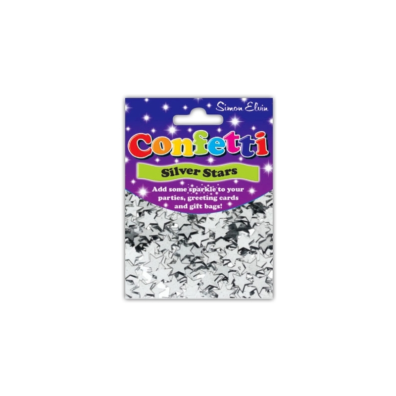 CONFETTI,Table Foil Stars Silver 11mm H/pk