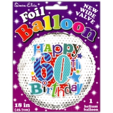 BALLOONS,Age 60 Male Helium Foil