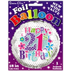 BALLOONS,Age 21 Female Helium Foil