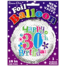 BALLOONS,Age 30 Female Helium Foil