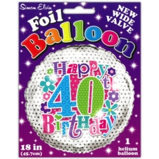 BALLOONS,Age 40 Female Helium Foil