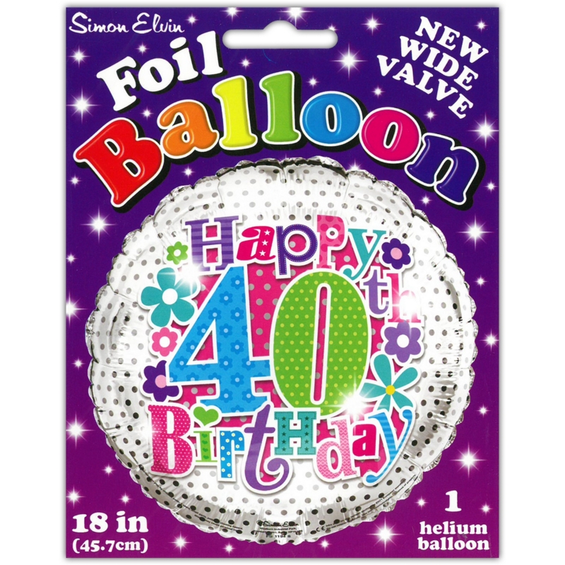 BALLOONS,Age 40 Female Helium Foil
