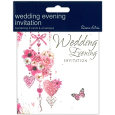 INVITE CARD,Wedding Evening Hearts Foil Sq. 6's (Was 1.79)