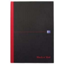 NOTEBOOK,Black N'Red Hardback A4 Cash 192pg