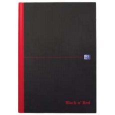 NOTEBOOK,Black N'Red Hardback A4 Cash 192pg