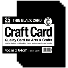 CARD,Craft Thin Black 45x64cm 250gsm