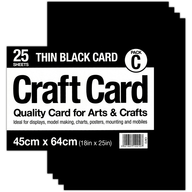 CARD,Craft Thin Black 45x64cm 250gsm