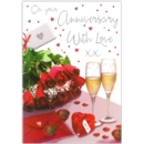 GREETING CARDS,Your Anni.6's Roses & Champagne