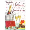 GREETING CARDS,Husband Anni. 6's Champagne & Chocolates