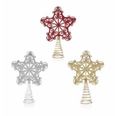 TREE TOPPER,Glitter Star 3 Colours I/cd