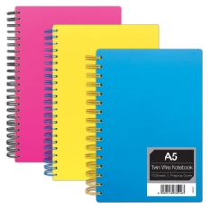 NOTEBOOK,Neon Plastic A5 Twin Wire, 72lv         CB337