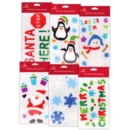WINDOW STICKERS,Xmas Gel 4 Assorted Small H/pk