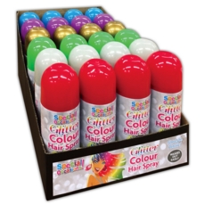 HAIRSPRAY,GLITTER AEROSOL Asst Colours 200ml