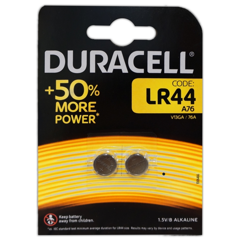 DURACELL LR44 Batteries Button Cell Alkaline 1.5v 2