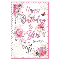 GREETING CARDS,Birthday 6's Floral