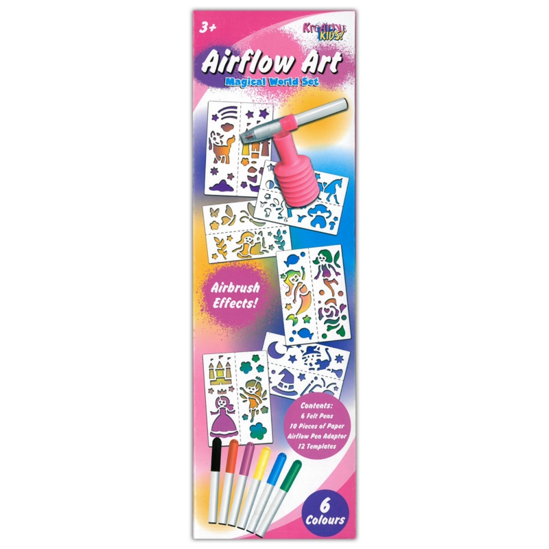 AIRFLOW ART SET,Airbrush Effect,Age3+,Bxd. (WAS £4.49)