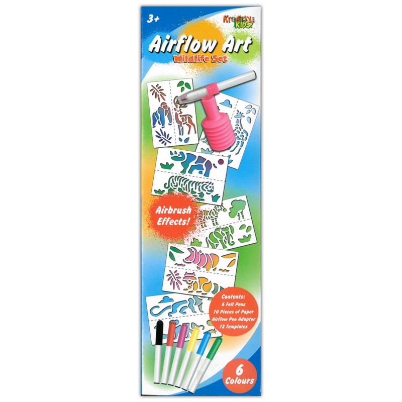 AIRFLOW ART SET,Airbrush Effect,Age3+,Bxd. (WAS £4.49)