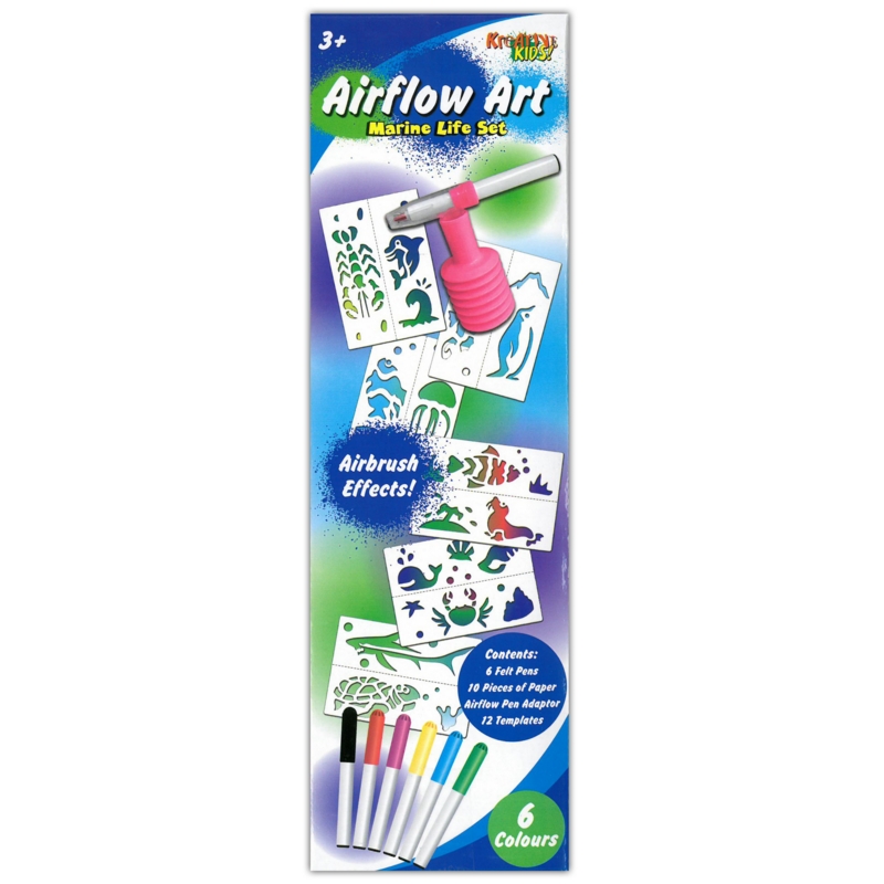 AIRFLOW ART SET,Airbrush Effect,Age3+,Bxd. (WAS £4.49)