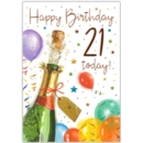 AGE 21 CARDS, 6's Male Champagne & Balloons(Was 1.89)