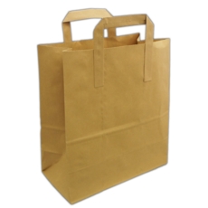CARRIER BAG,Brown Paper SOS Medium 21x25x12cm 250's