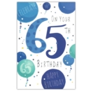 AGE 65 CARDS,Male 6's Balloons,Stars