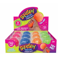 STRESS BALL NEON, 7cm 4 Asst. Colours CDU