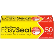 FOOD & FREEZER BAGS 50's Easy Seal, 178x203mm Boxed