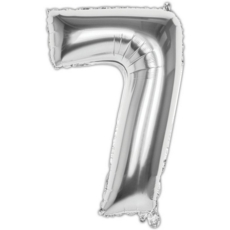 BALLOONS,Number 7 Silver 34" Helium Foil