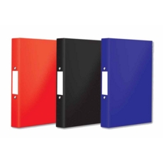 RING BINDER,A4 Paper on Board Gloss Black,Blue & Red Asst.