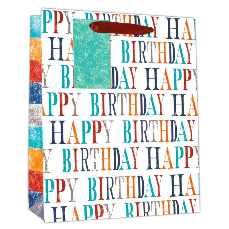 GIFT BAG,Happy Birthday Text (Medium)