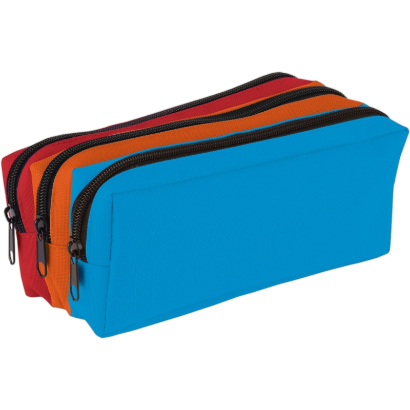 PENCIL CASE,3 Pocket Tri Colour Assorted (Tiger)