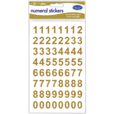 LABELS,Numerals,3D Glitter Gold  H/pk