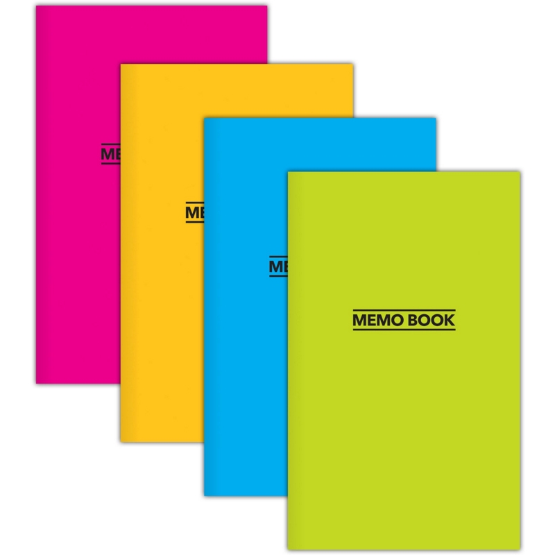 NOTEBOOK,Memo Book Bright 72pg,4 Asst 100 x 153mm CB734