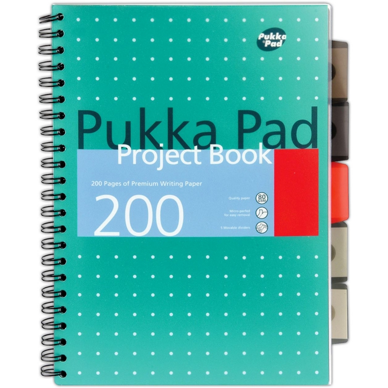 PROJECT BOOK,Pukka Pad,A4 Twin Wire Metallic 200pg