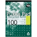 REFILL PAD,Recycled,Pukka Pad A4 N.Ft. & M 100pg