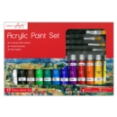 ACRYLIC PAINT SET,12 x12ml Tubes Asst,+ 4 Brushes,Bxd.