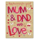ANNIVERSARY CARDS,Mum & Dad Heart/Butterfly(Was 1.99)