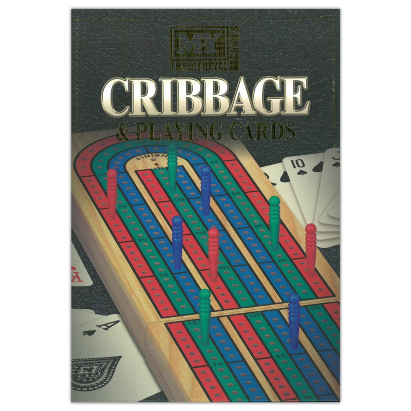 CRIBBAGE SET,Folding  Wooden Board 9 Scoring Pegs I/bxd.