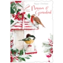 XMAS CARDS,Nanna & Grandad 6's Birds Birdhouse(Was 1.15)