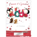 XMAS CARDS,Nannie & Grandad 6's Joy Penguins (Was 1.15)