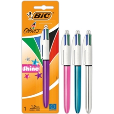 BALL PEN,4 Colour "Shine" I/cd (Bic)