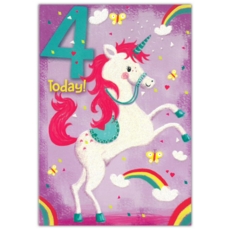 AGE 4 CARDS, 6's Female Unicorn