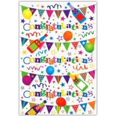 GREETING CARDS,Congratulations 6's Bunting, Balloons & Bubbly