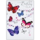 BIRTHDAY CARDS,6's Floral Butterflies
