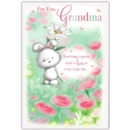 GREETING CARDS,Grandma 6's Floral Bunny Rabbit