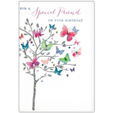 SPECIAL FRIEND CARDS,6's Tree & Butterflies