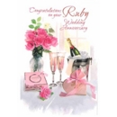 GREETING CARDS,Your Ruby Anni.6's Roses,Champagne