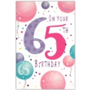 AGE 65 CARDS,Female 6's Balloons